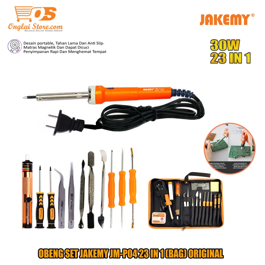 Jual Solder Tangan Listrik Jakemy Jm P In Obeng Set Lengkap Desoldering Pump Perkakas