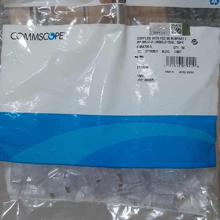 Jual Dijual Eceran RJ 45 Commscope AMP Cat 5 ORiGINaL Limited | Shopee ...