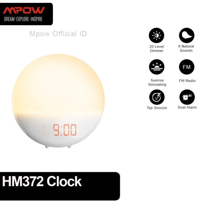 Jual MPOW Pictek Wake Up Light Alarm Clock with 6 Alarm Sound ...