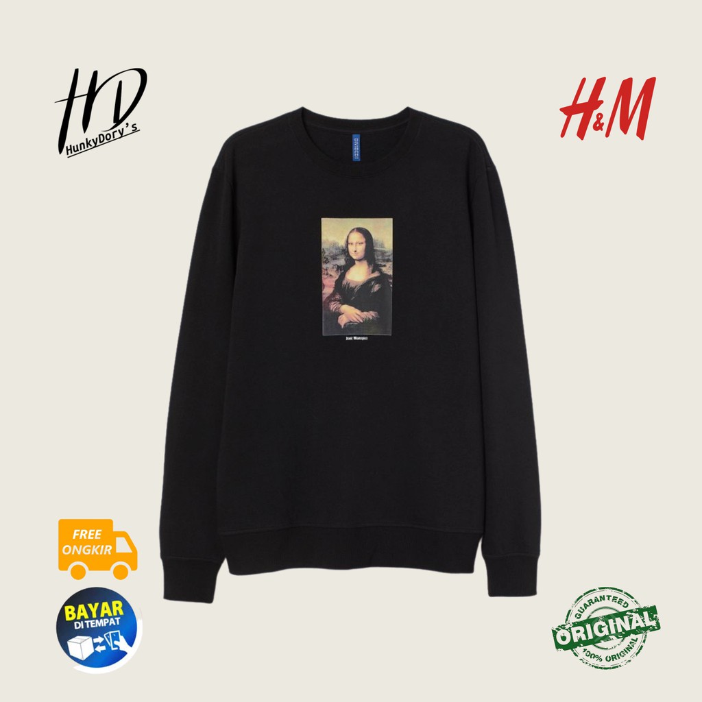 Jual CREWNECK SWEATER H M HNM MONALISA BLACK ORIGINAL Shopee Indonesia