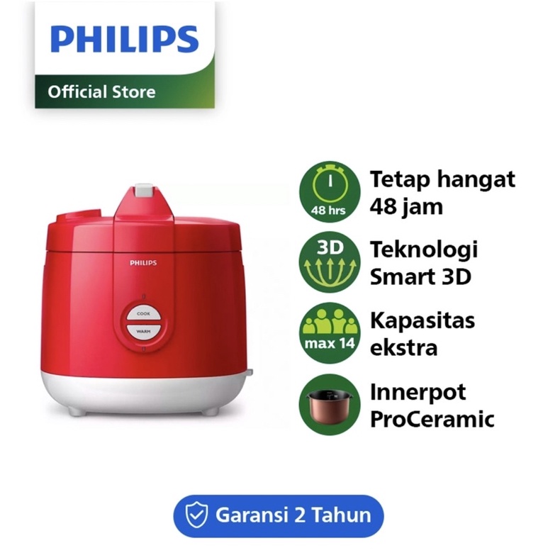 Jual RICE COOKER PHILIPS HD3131 ( MERAH ) Shopee Indonesia