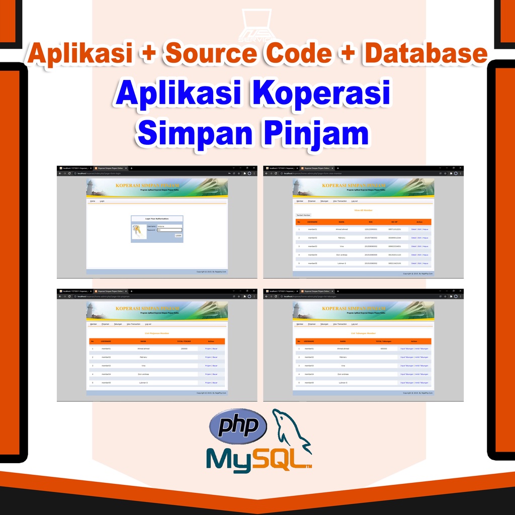 Jual Source Code Aplikasi Koperasi Simpan Pinjam Source Code Database Php Mysql Shopee Indonesia 6673