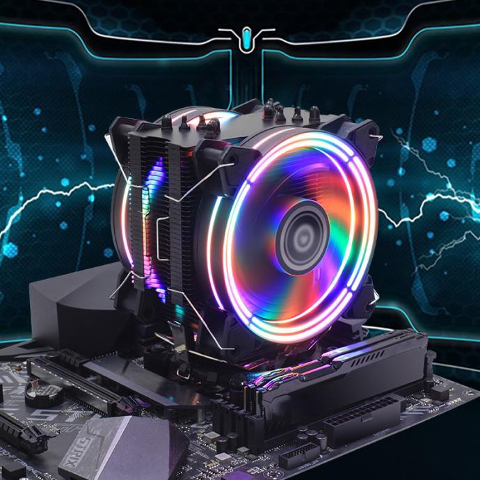 Jual Air Cpu Cooler Powerful With Dual Fans H120D Rgb Blacknwhite ...
