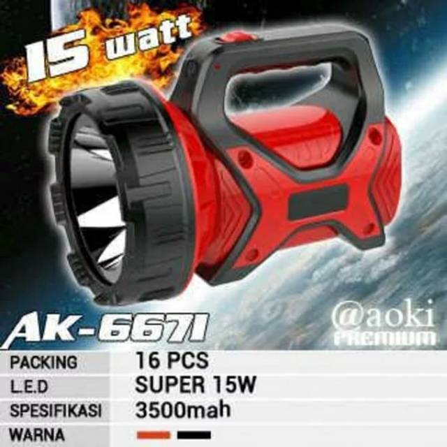 Jual Senter AOKI 15 WATT AK-6671 | Shopee Indonesia
