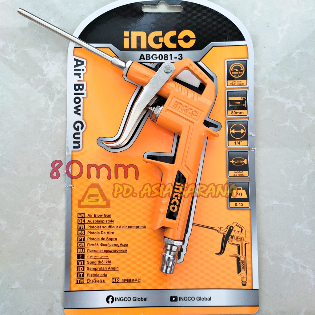 Jual Air Blow Gun 80mm INGCO Tembakan Angin ABG0813 Semprotan Duster