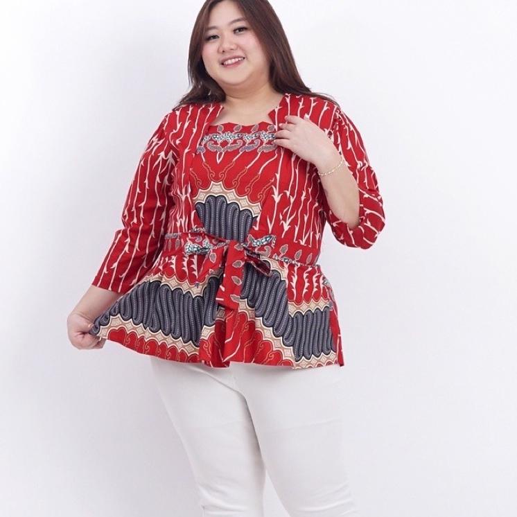 Jual Promo Spesial Baju Batik Atasan Blouse Big Size Wanita Ld 120cm