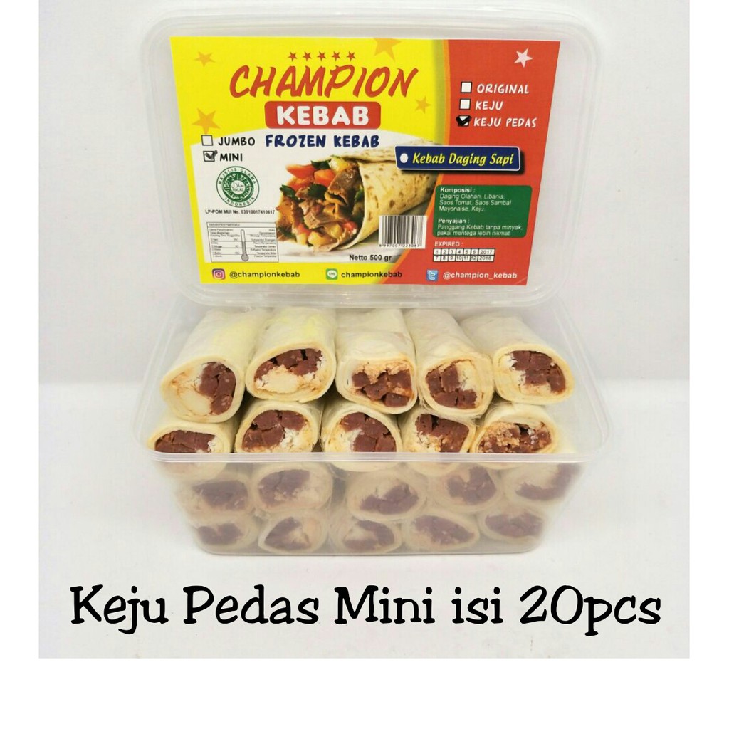 Jual KEBAB FROZEN SAPI KEJU PEDAS MINI ISI 20PCS. | Shopee Indonesia