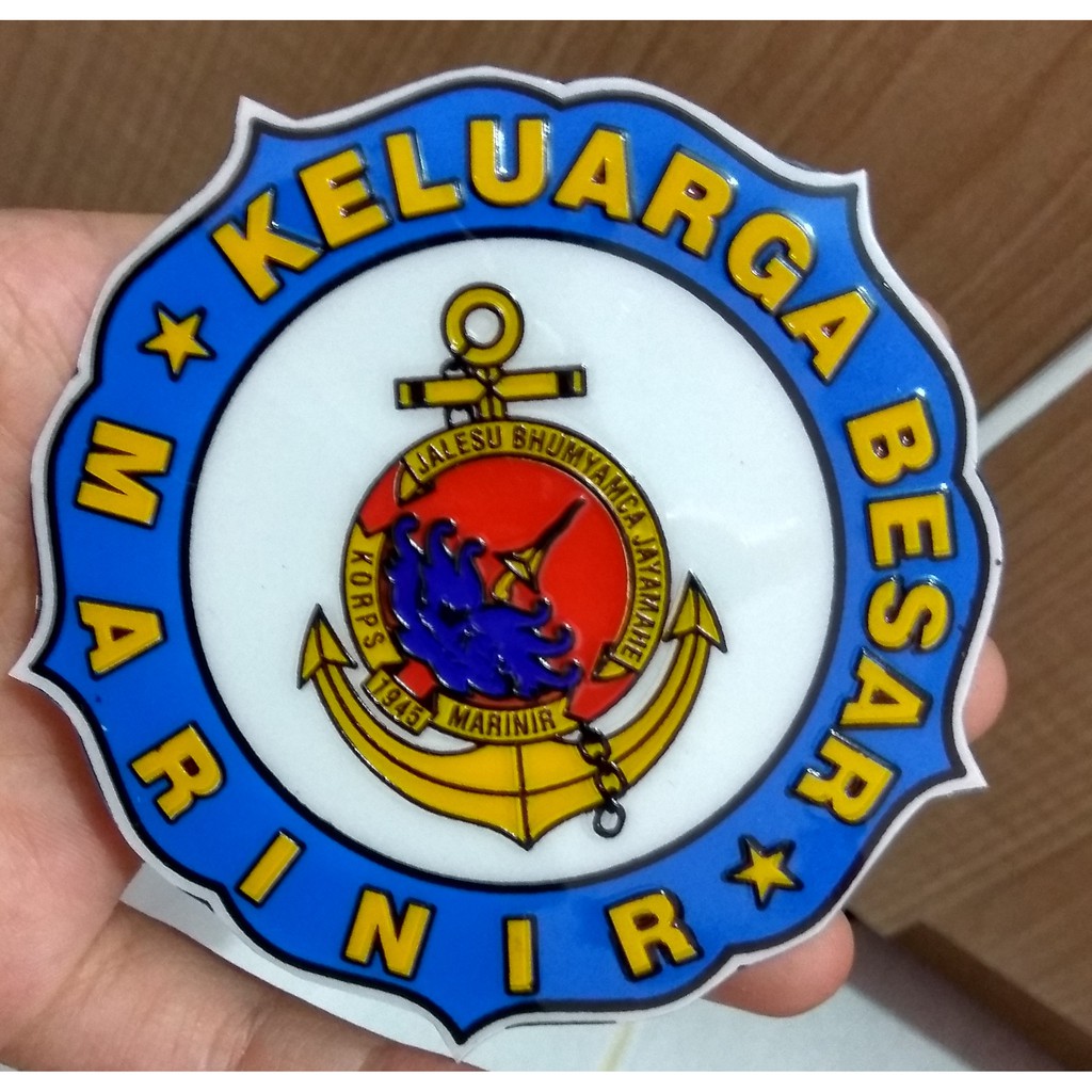 Jual Sticker Keluarga Besar Marinir Bulat + Bahan Plastik Mika + Model ...