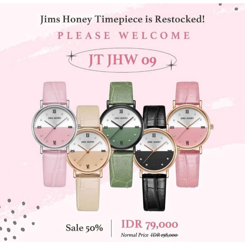 Jual JT JHW 09 Jims Honey / Jam Tangan Cewek JHW09 (Free Box + Baterai