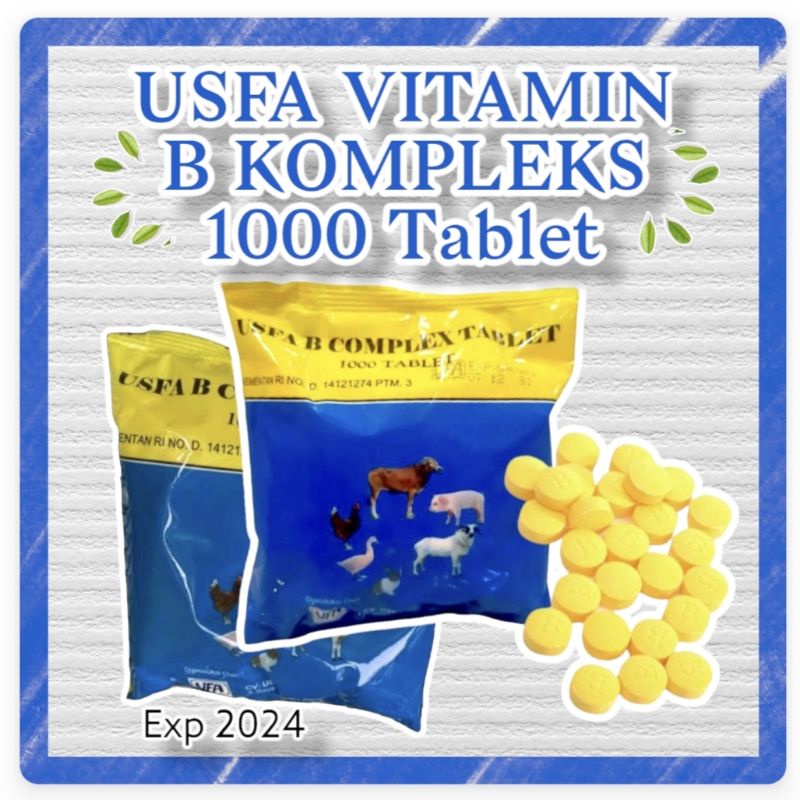 Jual usfa Vitamin B complex usfa vitamin B kompleks hewan 1000 tablet