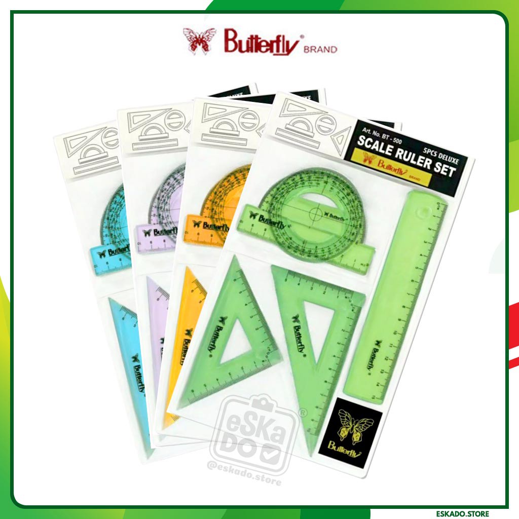 Jual Scale Ruler Penggaris set Butterfly BT-500 | Shopee Indonesia