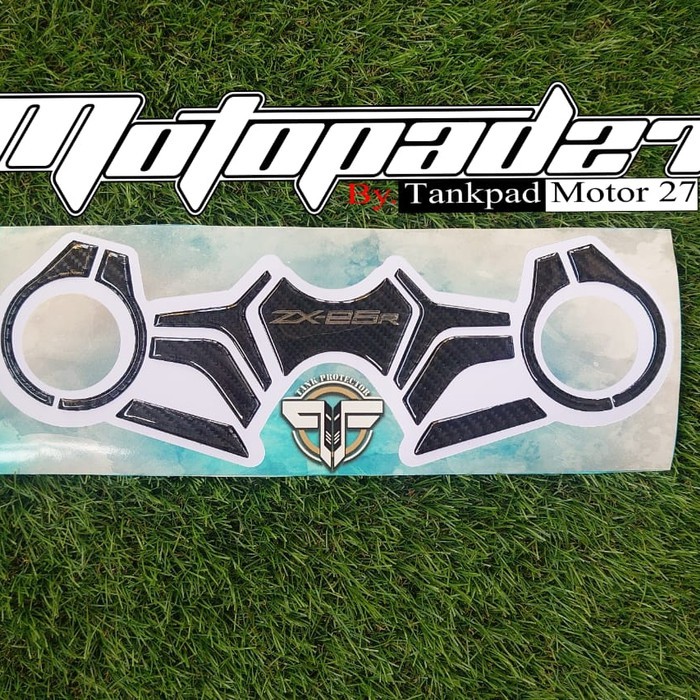 Jual Sticker Stiker Resin Timbul Carbon Segitiga Stang Kawasaki Zx R