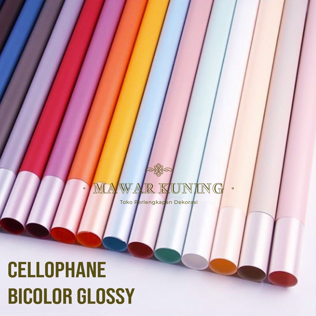 Jual Lembar Cellophane Bicolor Glossy Kertas Cellophane Warna Glossy Anwf Shopee