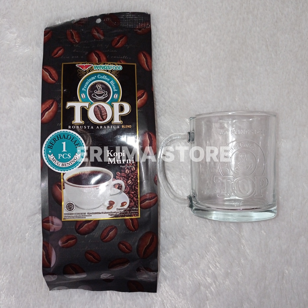 Jual TOP KOPI BERHADIAH GELAS / 158 GR / TOP KOPI ROBUSTA ARABICA / TOP
