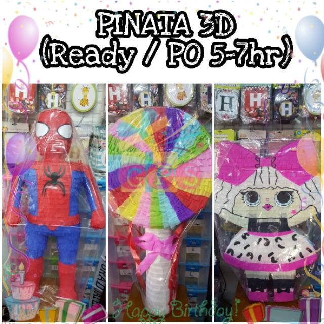 Jual READY / PO PINATA 3D 2D pony lol piyo cars tayo pow patrol baby ...