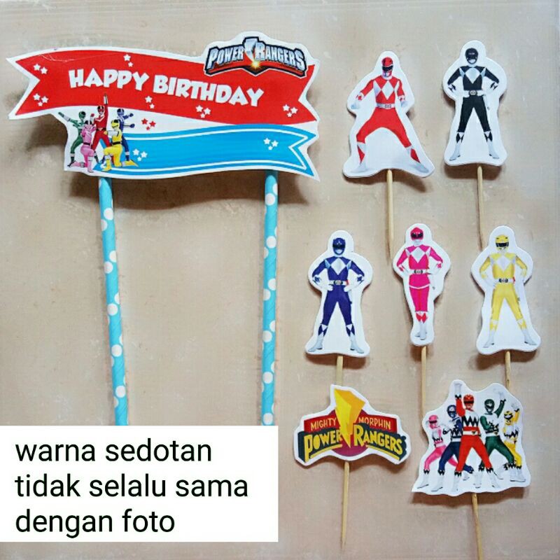 Jual topper hiasan tusukan nasi tumpeng kue cake ulang tahun happy