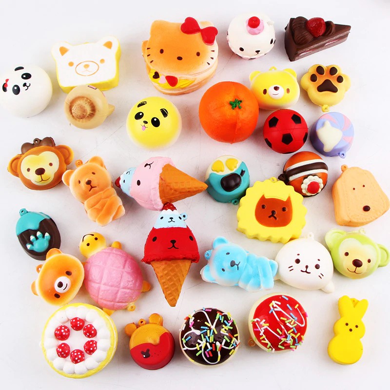 Jual Squishy Slow Rising 10 Pcs/Pack Food Squishes Pendant Donut Charm ...