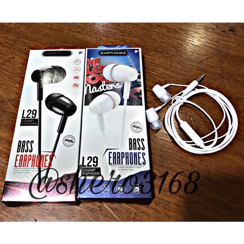 [SH-092] Headset L29 Bass Earphones Handsfree mic buat telepon universal