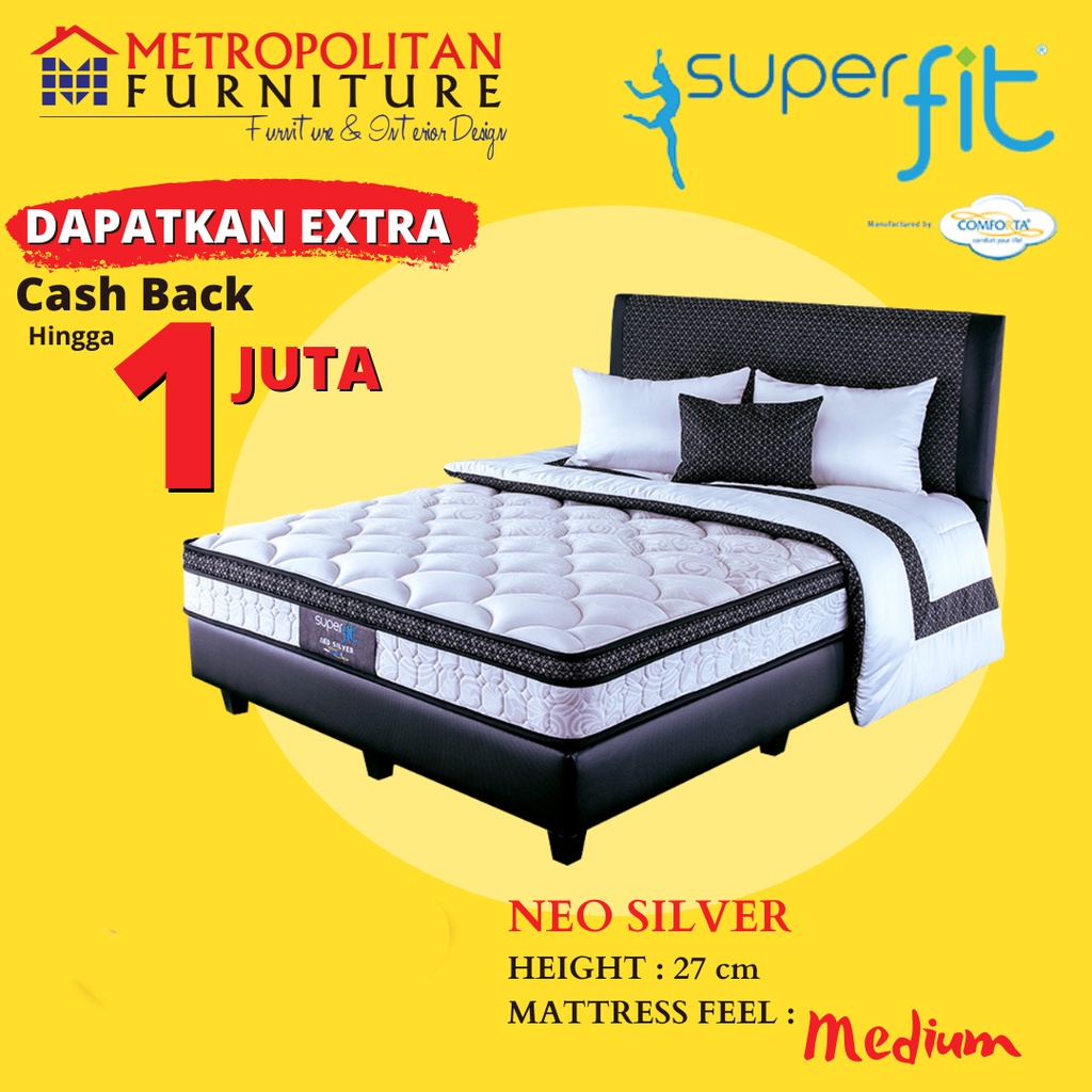 Jual Kasur Springbed Comforta SuperFit Neo Silver Full Set | Shopee ...