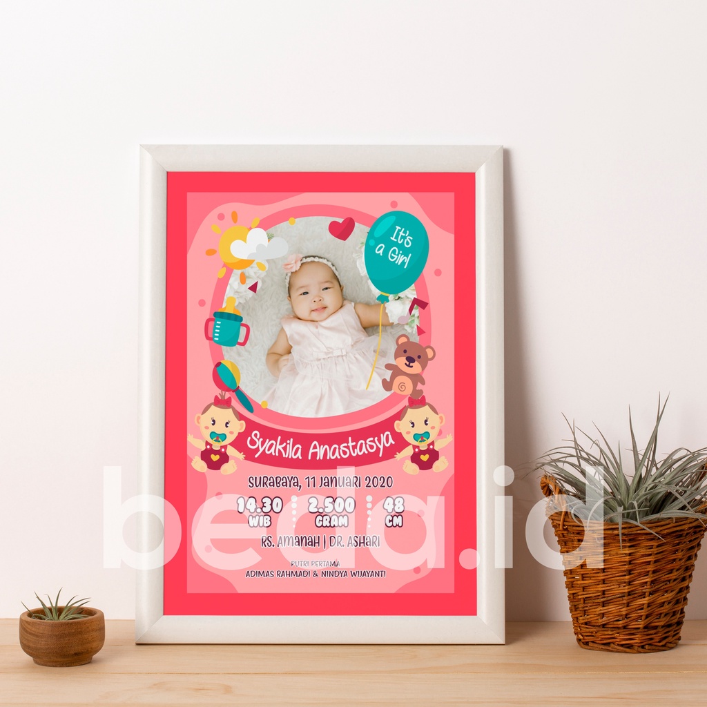 Jual KODE D16- Biodata Bayi Bingkai Foto 10RS DESAIN LUCU | Shopee ...