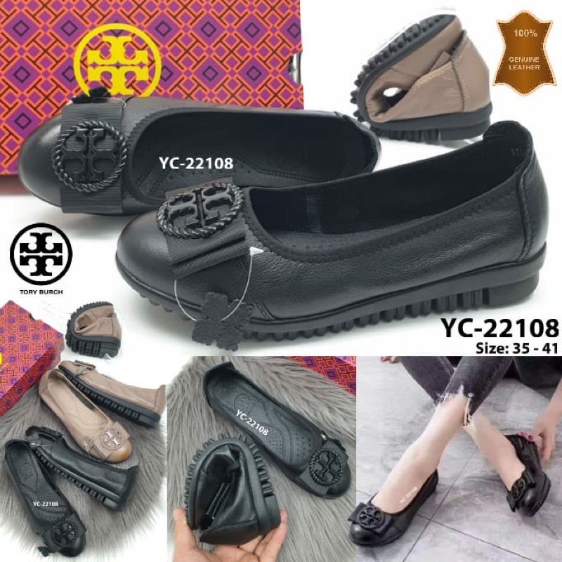 Jual Sepatu Tory Burch Flat Kulit Sapi Asli | Shopee Indonesia