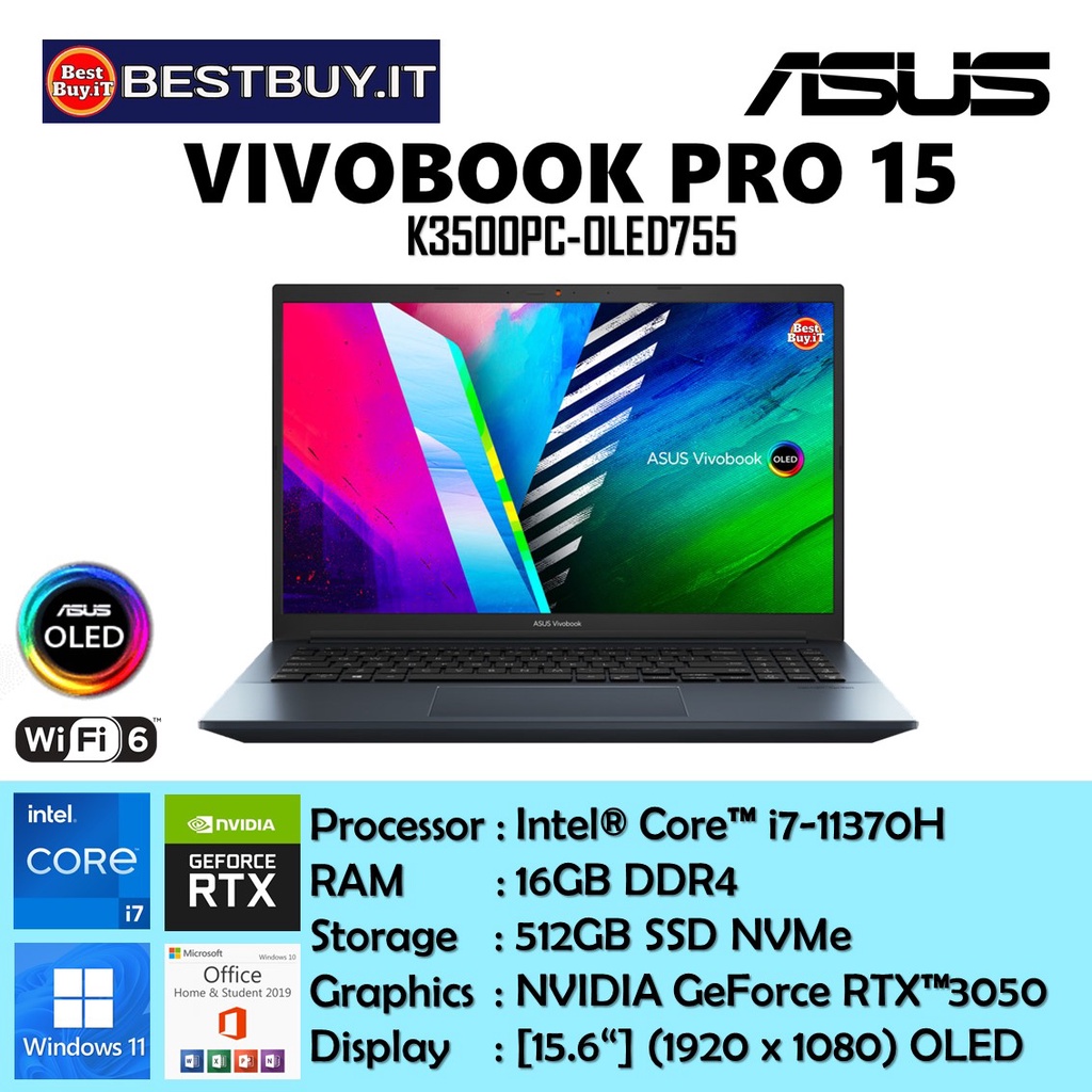 Jual Asus Vivobook Pro K3500pc Oled755 I7 11370h 16gb 512gb Rtx3050 Win11 Shopee Indonesia 0117