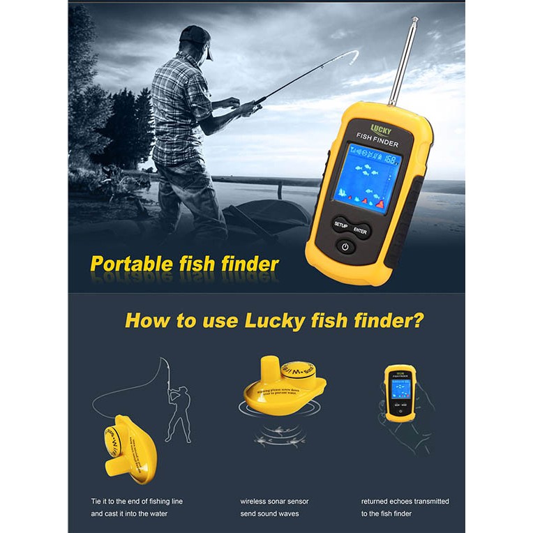 Fish Finder LUCKY FFCW1108 1 Sonar Fish Finder Wireless 120m
