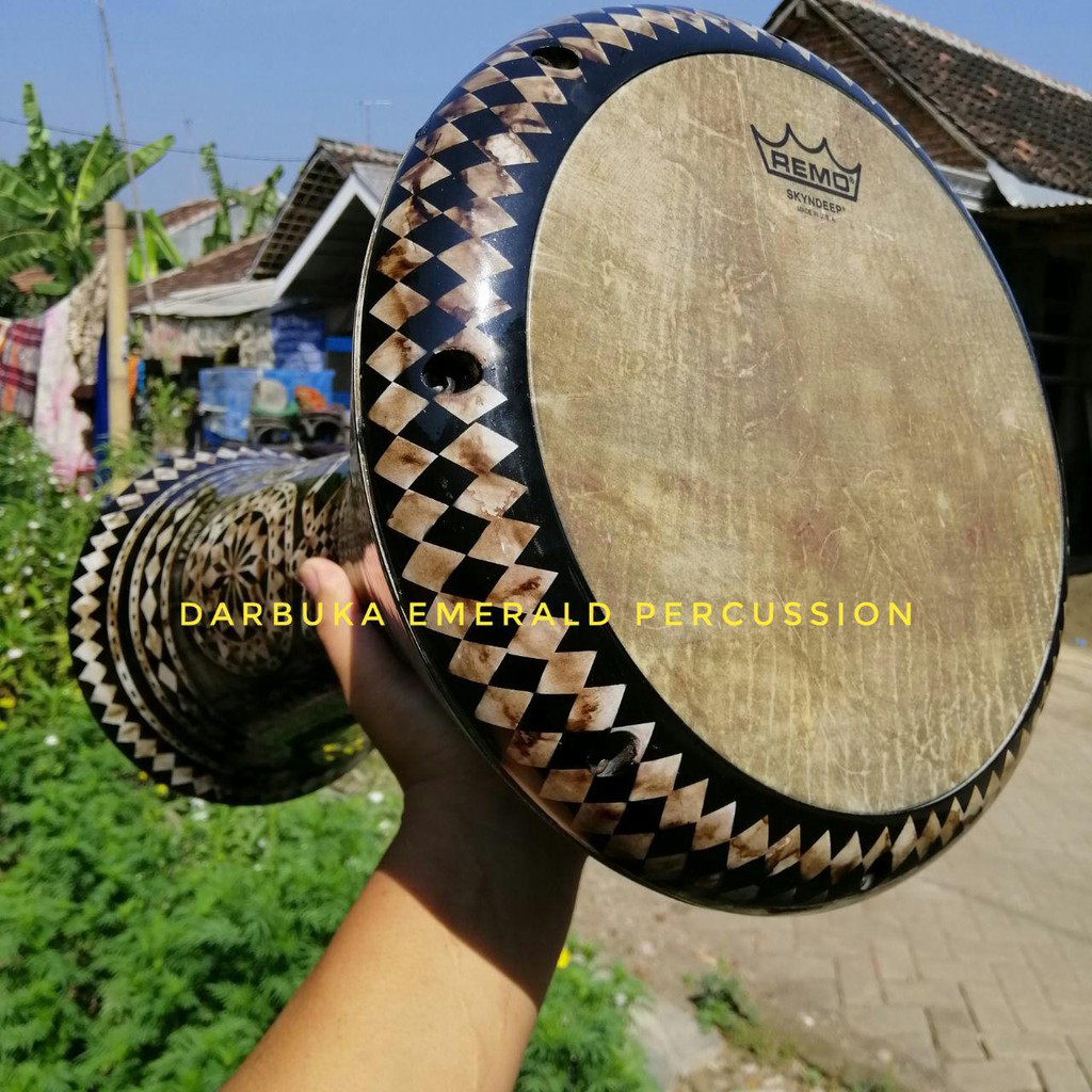 Jual Darbuka EMERALD Motif 8,75 inchi Mika REMO Shopee Indonesia