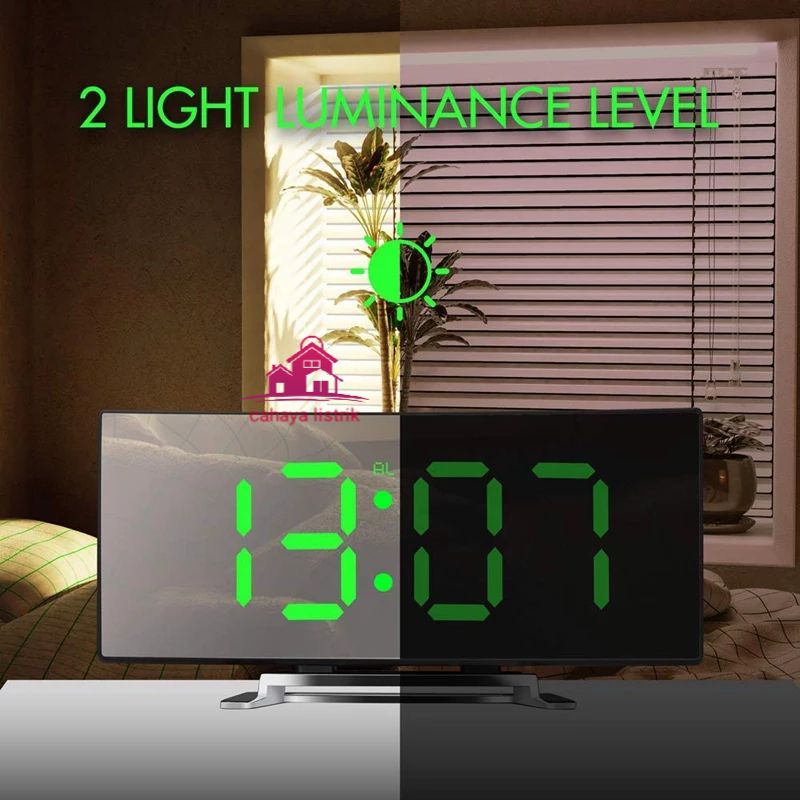 Jual Jam Digital Meja LED Mirror Weker Alarm Clock DT 6507/Merah Hijau