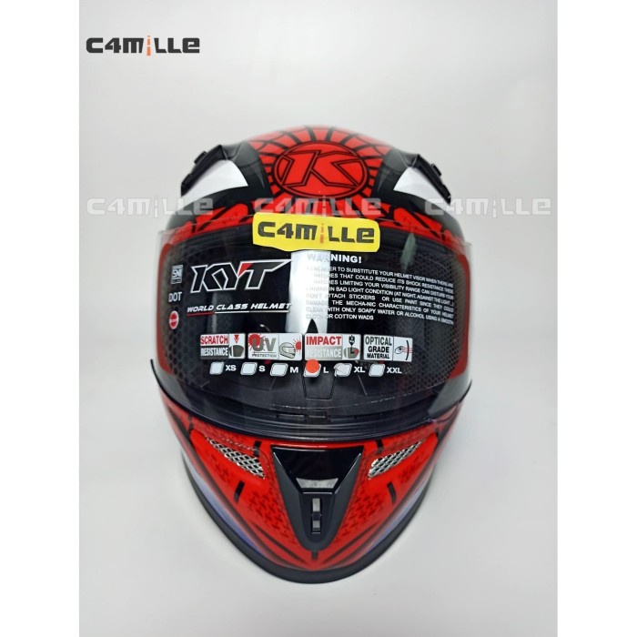 Jual HELM KYT K2 RIDER SPIDERMAN #1 RED BLUE DOUBLE VISOR FULL FACE ...