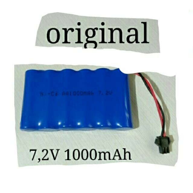 Jual Baterai cas mobil remote rc 7,2v 1000mah rangkap 6 slot hitam