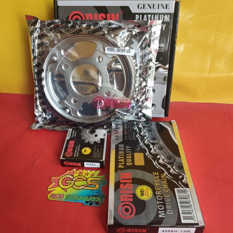 Jual gearset,ger set,rantai gir paket cb 150 led,cb150 r led new,cbr