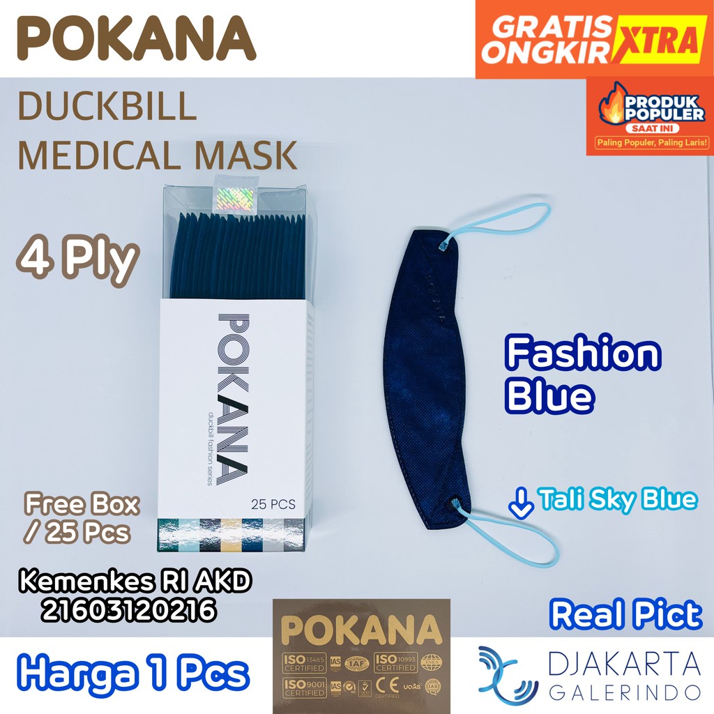 Jual Masker POKANA Duckbill 4Ply Medical Mask - Colour Series & Fashion ...