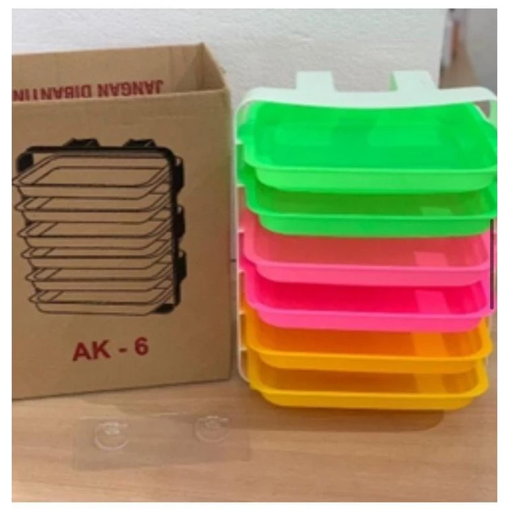 AK-6 Rak Sayur 6 Susun Tempel Gantung Kitchen Food Rack 6 Layer Rak Susun | AutoStock