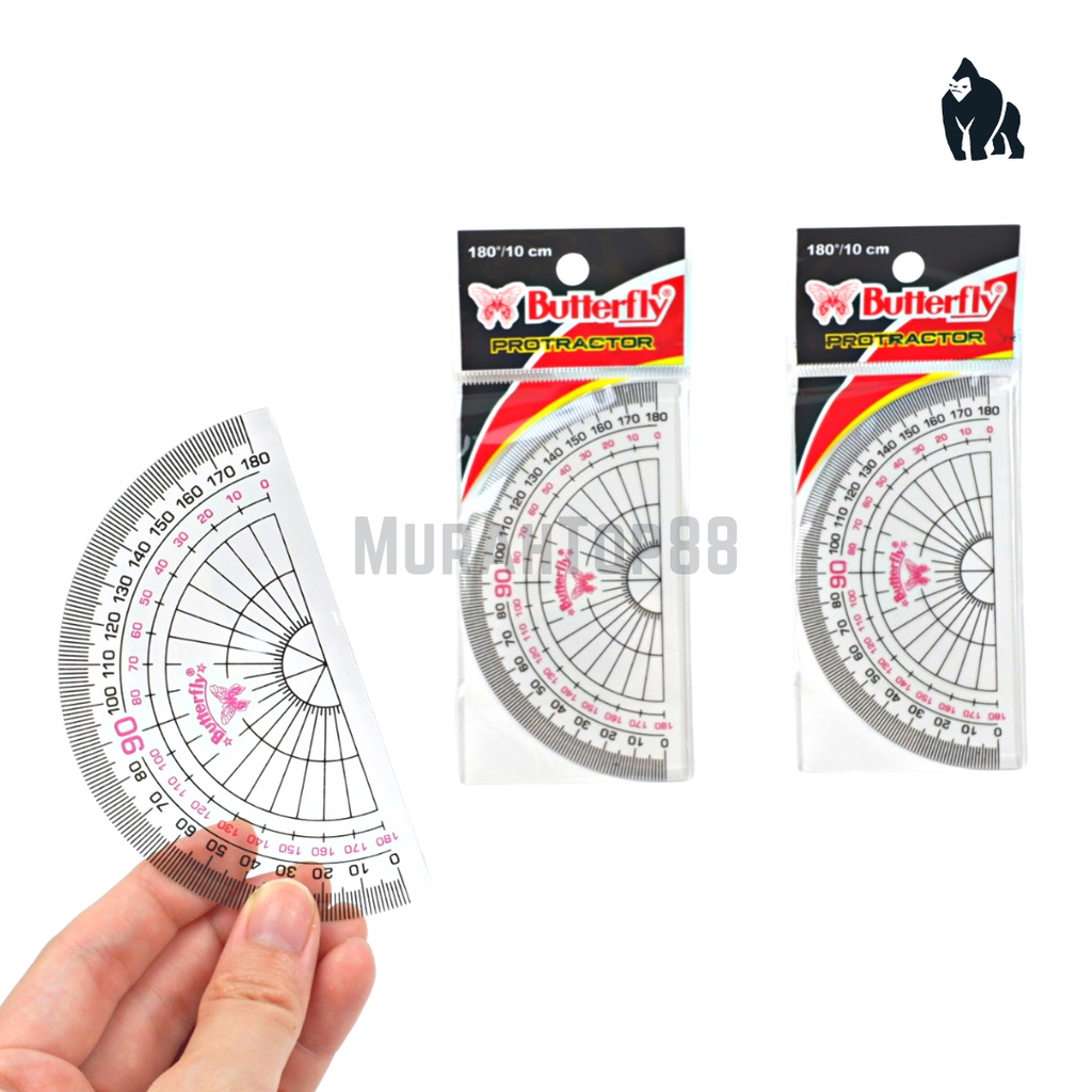 Jual Penggaris Busur Derajat Butterfly 180 10 Cm Protractor No 4 [per