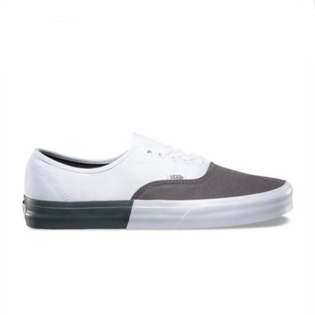 Vans authentic blocked pewter true white top