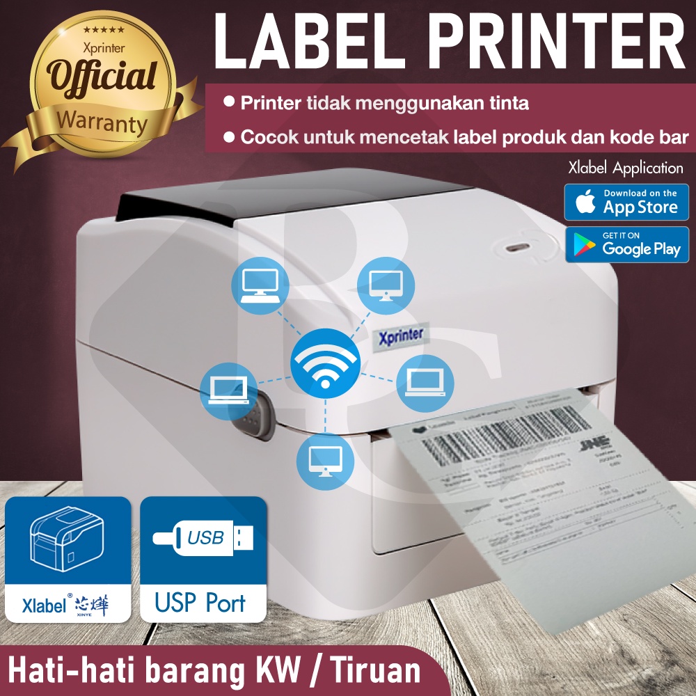 Jual Htd Sport Xprinter Thermal Printer Label Barcode Xp B Wifi Usb