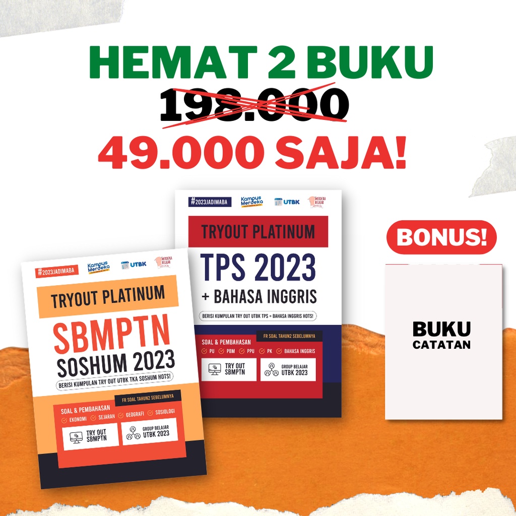 Jual BUKU UTBK SBMPTN 2023 TRY OUT PLATINUM TPS+BAHASA INGGRIS SOSHUM ...