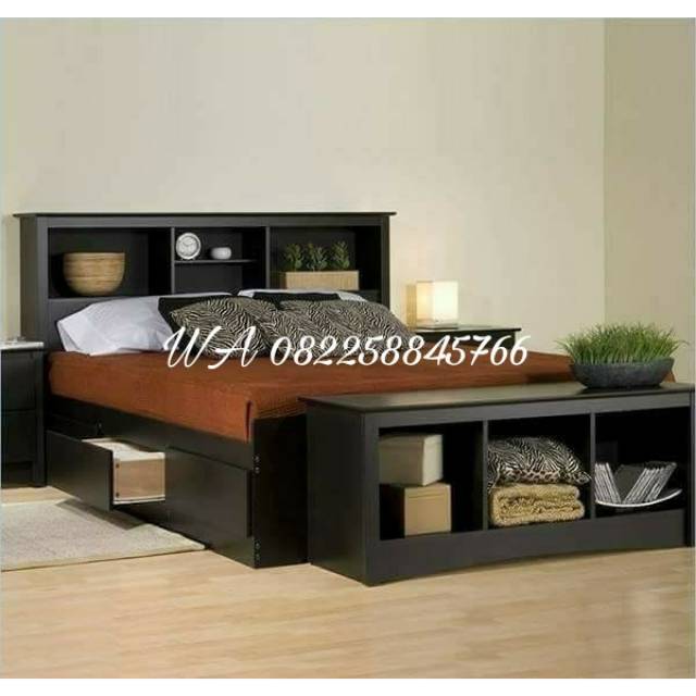 Jual Tempat Tidur Kayu Jati Model Minimalis, Dipan Ranjang Laci Rak ...