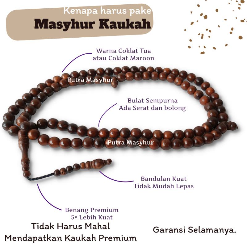 Jual Tasbih Kokkah Kokah Kaukah Kaokah Made In Turky || 99 Butir 12mm ...