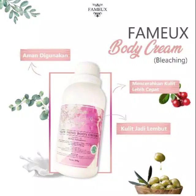 Jual Fameux Whitening Body Cream Bleaching 250ml Shopee Indonesia