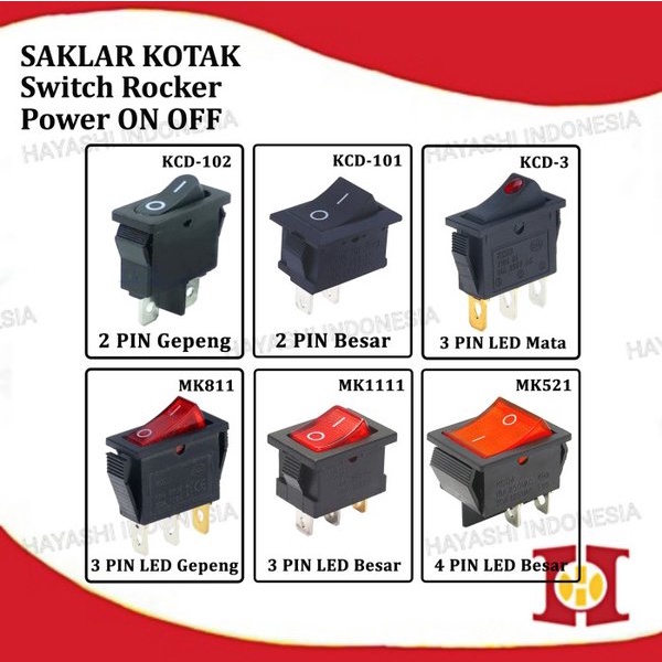 Jual Saklar Power Switch Tombol ON OFF Mini Roker Rocker Besar 2 3 4 ...