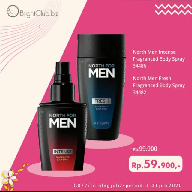 Jual North For Man Body Spray Intense Fragranced Fresh