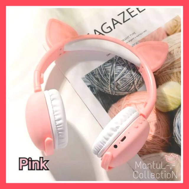 Jual Headset gaming Bluetooth Kucing Cat Ear Headphone, Wireless Stereo Shopee Indonesia