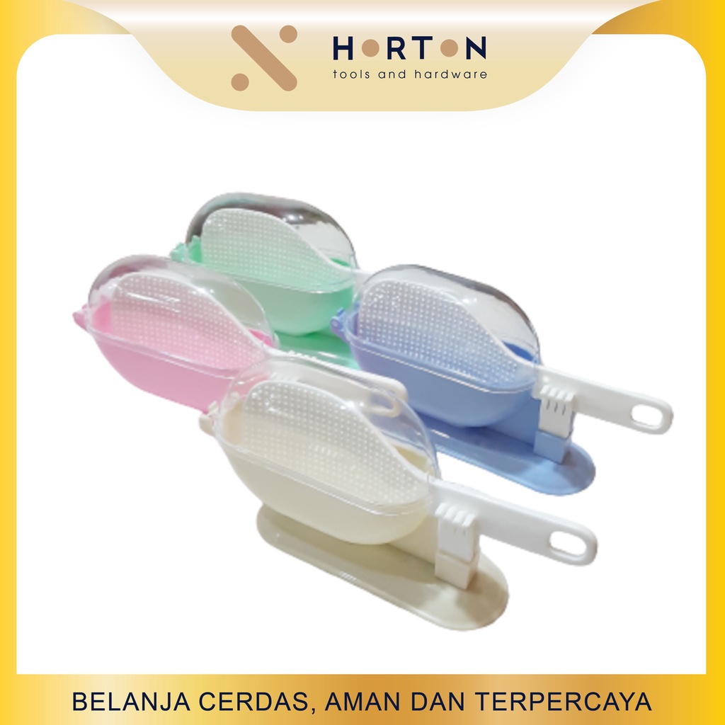 Jual Tempat Centong Sendok Nasi Double Rice Spoon Dengan Tutup Anti ...
