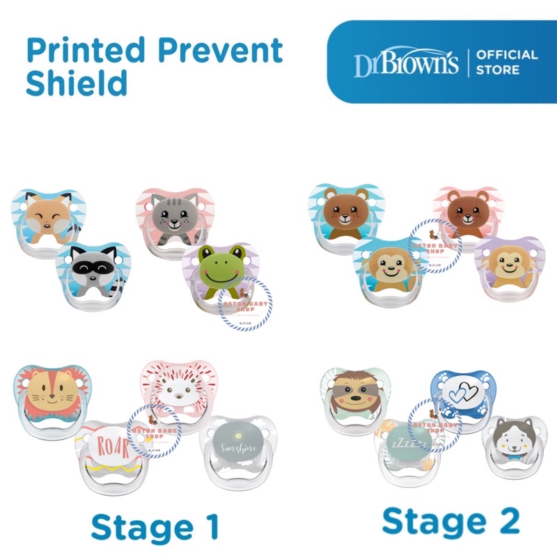 Jual Dr Brown Prevent Shield Pacifier Stage 1 & 2 Kompeng Empeng Dr