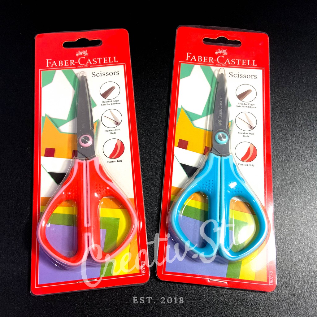 Jual FABER CASTELL Soft Grip Scissors Gunting 1870 | Shopee Indonesia