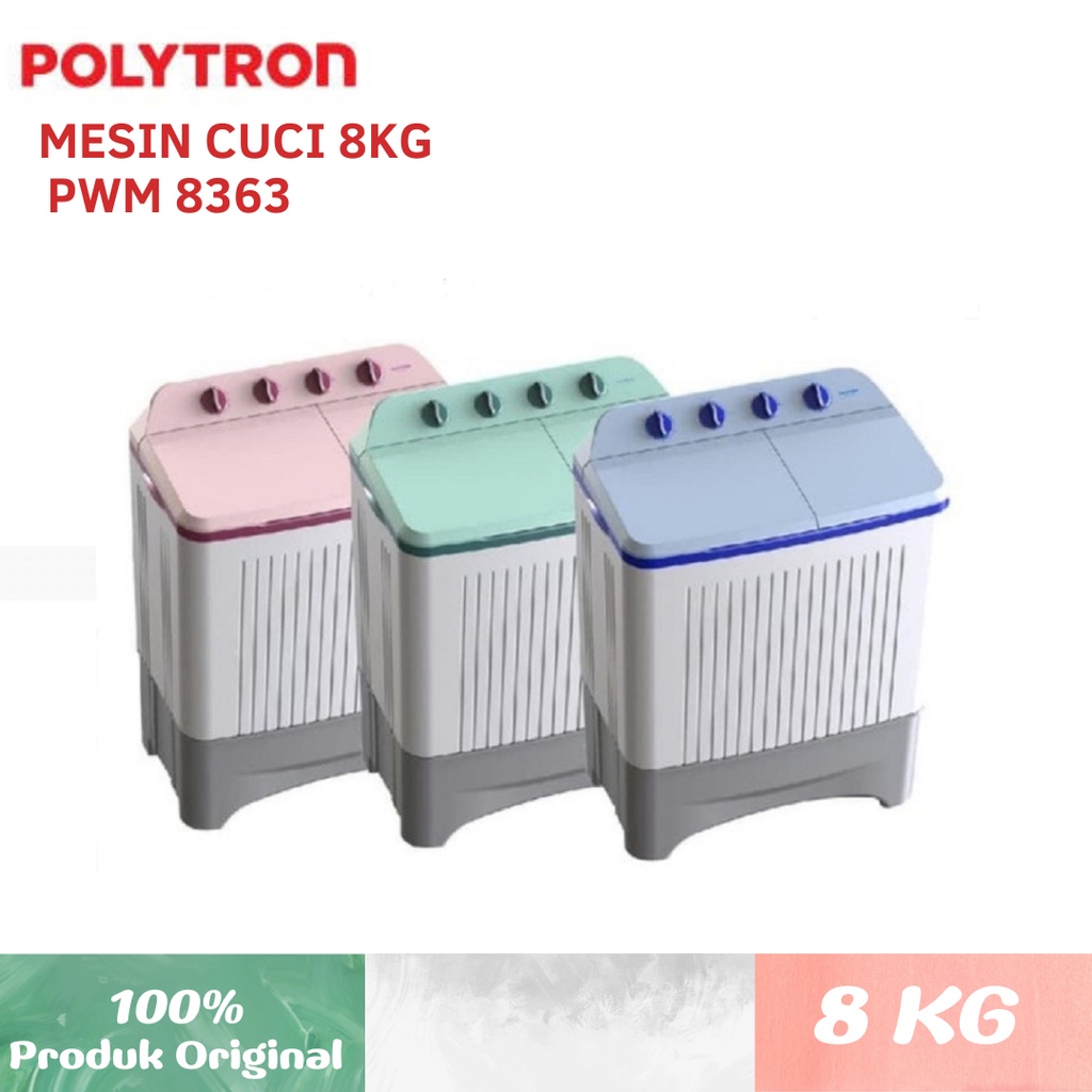 Jual Mesin Cuci 2 Tabung 8kg POLYTRON PWM 8363 | Shopee Indonesia