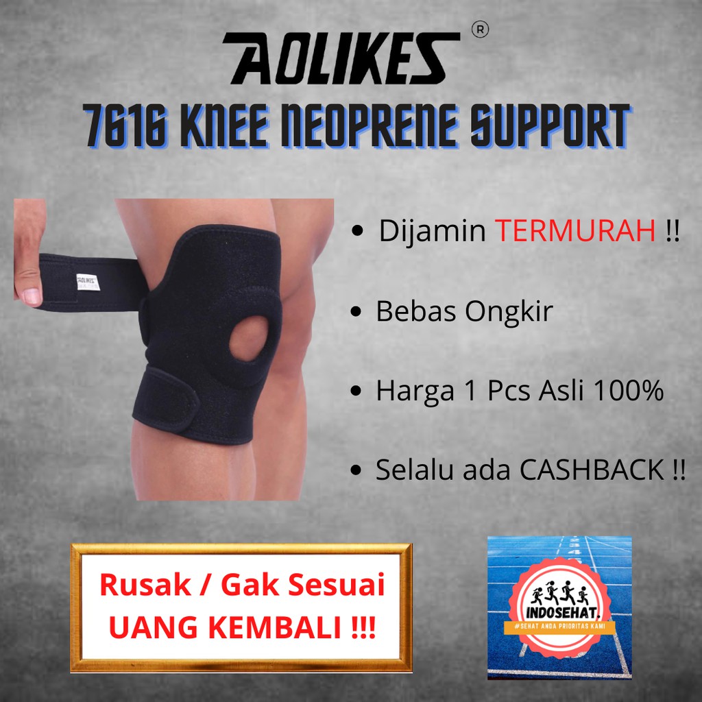 Jual AOLIKES 7616 Neoprene Knee Support ( Adjustable ) - Deker ...