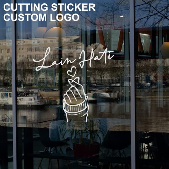 Jual Stiker Cutting Custom Dinding Kaca Logo Cafe Kantor Rumah Resto